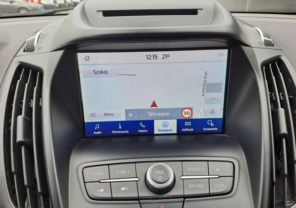 Ford Kuga cena 91900 przebieg: 73018, rok produkcji 2019 z Warszawa małe 326